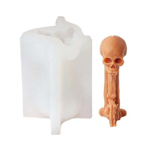 Totenkopf-Silikonform, Epoxidharz-Gussform | 3D-Totenkopf-Kerzenformen, Totenkopf-Formen, Halloween-Formen für Harz, Aromatherapie, Kerze, Seife von ARIOU