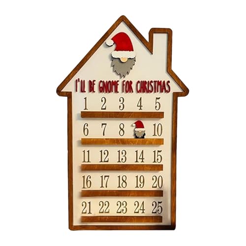 Weihnachts-Countdown-Kalender – Adventskalender Aus Holz | Weihnachtsschornstein-Countdown-Kalender | Weihnachtliche Kreative Wanddekoration Mit Abnehmbarem Weihnachtsmann | Dekorativer Weihnachtskale von ARIOU