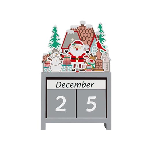 Weihnachts-Countdown-Kalender – Weihnachts-Countdown-Kalender Aus Holz – Weihnachts-Countdown-Kalender-Blöcke | Weihnachtsdekorationen Aus Holz | Home Decor Rustikale Winter-Weihnachtsdekorationen Für von ARIOU