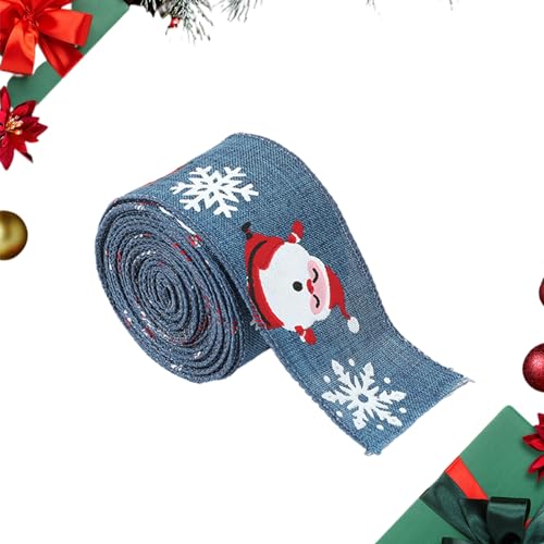 Weihnachtsband, Weihnachtsband, Weihnachtsband, drahtgebunden, Schneeflocken-bedruckte Bänder für Handwerk, Urlaub, bedruckte Satinbänder für Bastelarbeiten, Dekoration, Geschenkverpackung, Schleife von ARIOU