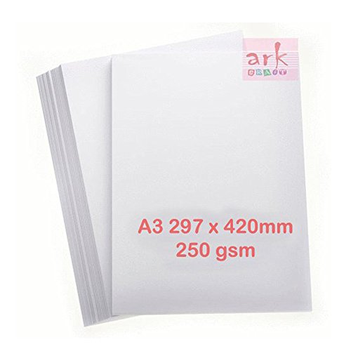 ARK Karton, glatt, 250 g/m², A3, Weiß, 100 Blatt von ARK