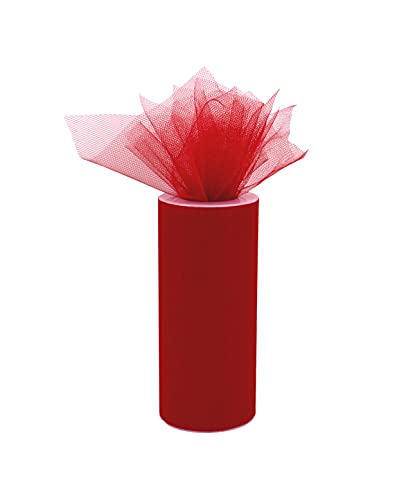 Occasions R411RE Mesh-Netz Organza Tüll Spule, 23m x 15cm, rot, 23 Meter von ARK