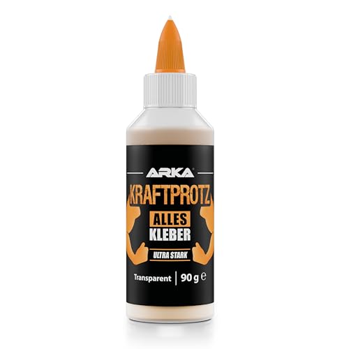 Alleskleber - extra stark & schnell trocknend - Transparent - KRAFTPROTZ - 100 ml / 90 g - Ideal für Haushalt, Hobby & Werkstatt - Zum kleben von Holz, Papier, Kunststoff, Metall, Textilien uvm. von ARKA