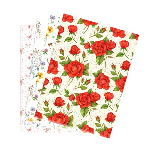 ARKRAFT Geschenkpapier Set mit 4 Bögen Format 90 x 65 cm Verpackung ohne Plastik FSC Papier Blumenmuster Frau (Blumen) von ARKRAFT