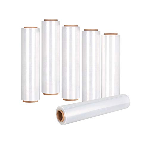 6 Rollen Stretchfolie 500mm x 250m Transparent Palettenfolie zur Stabilisierung und Sicherung von Paletten Handstretchfolie mit hoher Reißfestigkeit Verpackungsfolie Hand Folie Wickelfolie 6 Rollen von ARLI