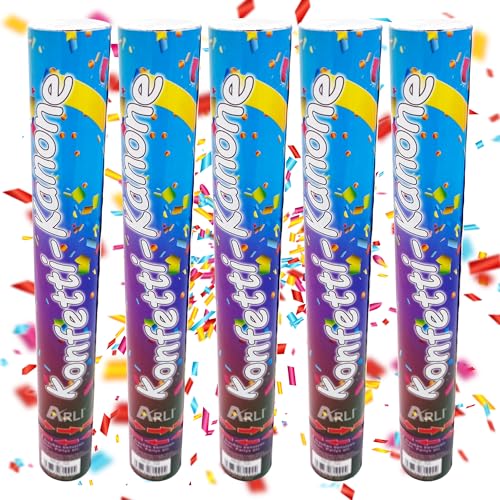 ARLI Partypopper XL 38cm – 10x Konfettikanonen Bunt Konfetti-Kanone für Hochzeiten Geburtstage Party Silvester Popper Events | Konfettiregen Effekt Druckluftmechanismus Einfache Handhabung buntes von ARLI