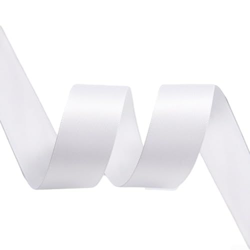 Polyesterband für Bastelarbeiten, Hochzeitsdekoration, 25 mm breit, 12 Farben (weiß) von ARMYJY