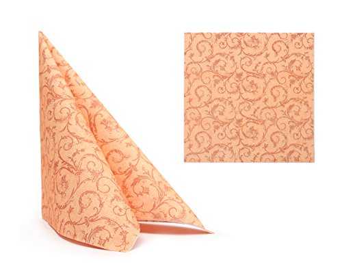 50 Servietten ORNAMENT Orange PREMIUM AIRLAID Stoffähnlich 40x40cm 50 Stück pro Packung Hochwertig Stoffoptik Hochzeitsservietten Geburtstag Hochzeit Taufe Catering Hotel Gastro 11 Motive Orange von AROBA