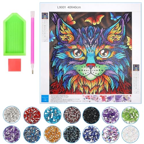 ARONRAVE Diamond Painting Kits, 5D Diamond Painting Katze Geschenke Diamond Painting Zubehör Full Bilder Diamond Diamond Painting Geschenke für 8 9 10 11 12 Jährige Mädchen von ARONRAVE