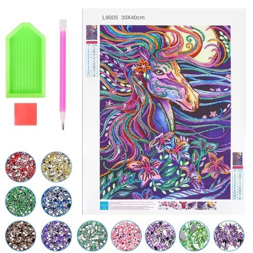 ARONRAVE Diamond Painting Pferde Geschenke für 8 9 10 11 12 Jahre Mädchen Teenager 5D Diamond Painting Pferde Geschenke Malen Nach Zahlen Full Bilder Diamond Painting Kits von ARONRAVE