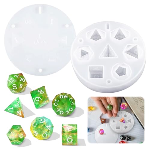 ARONRAVE DND Würfel Silikonform Silikonform Epoxidharz Spielwürfel Epoxidharz Würfelform Epoxidharz Form Würfel Epoxidharz Formen Set für Rollenspiele Tischspiele von ARONRAVE