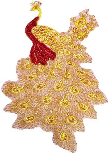3D-Aufnäher mit Pfauenblüten-Pailletten, bestickt, für Kleidung, bestickt, Blumenaufnäher, Hochzeitskleid, Kleidungsdekoration für Kleidung von AROYEL
