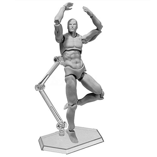 Zeichenfiguren für Künstler Actionfigur Modell, Künstler Actionfigur Modell Menschliche Mannequin Mann Frau Set zum Skizzieren, Malen, Zeichnen, Künstler (männlich grau) von AROYEL