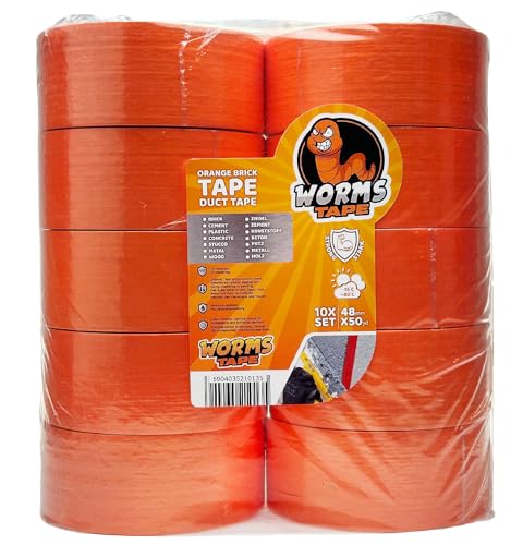 ARPON Profi Putzband 48mm x 50 Yard - Fassadenband für grobe Oberflächen - Klebeband zur Verwendung im Innen- und Außenbereich - Abklebeband UV-beständig - Universal Worms Tape Made in EU von ARPON