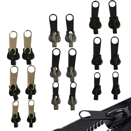 18 Stück Reißverschluss Zipper, Reissverschluss Reparatur Set, Reißverschluss Zieher, Reißverschluss Schieber Ersatz, Zipper für Reißverschluss, Reißverschluss Zieher für Jacken und Koffer von ARROMI