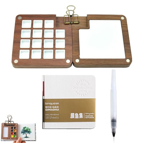 Mini Palette, Pocketartist Travel Set, Mini Aquarell Set, Tragbare Aquarell Palette, Zusammenklappbare Portable Aquarell Palette Mini Travel für Maler, Künstler, Studenten von ARROMI