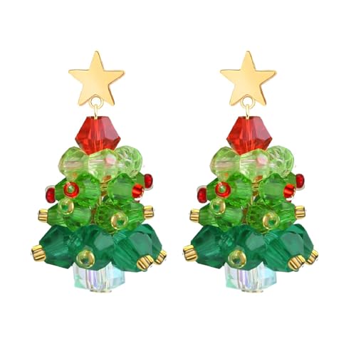 Weihnachtsohrringe Silber 925, Ohrringe Weihnachten, Silber Weihnachtsbaum Tropfen, Weihnachten Silber Baumeln Ohrringe, Ohrringe Weihnachten Thanksgiving Schmuck Geschenk von ARROMI