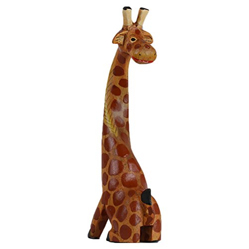 ART-CRAFT Holz Giraffe Holzschnitzerei Holzfigur bemalt Miniatur H:20cm von ART-CRAFT