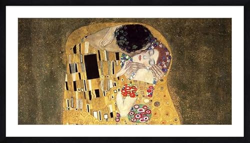 ART PRINT CAFE' – Gustav Klimt, Der Kuss. Gerahmte Kunstdrucke, Rahmenfarbe: Schwarz von ART PRINT CAFE'