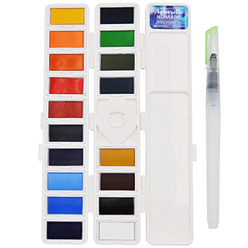 ART & GO AG42475 18 couleurs Aquarelle Nomade, Kunststoff, weiß, Fein von ART & GO