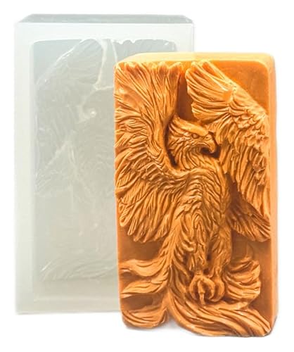 ARTCRAFTMOLDS Phoenix Silikonform für Seifenherstellung, Kerzen, Harz und andere Bastelarbeiten, Vogel, transparent von ARTCRAFTMOLDS