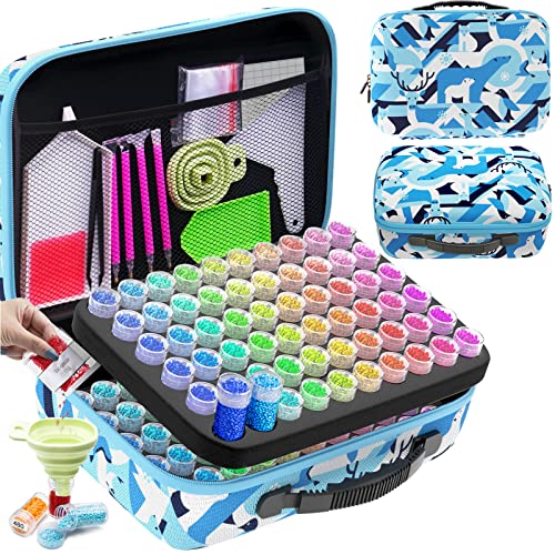 ARTDOT 5D Diamond Painting Zubehör Boxen, 120 Stück Diamant Painting Aufbewahrungsbox mit Koffer Trichter Stickers (Nordpol) von ARTDOT