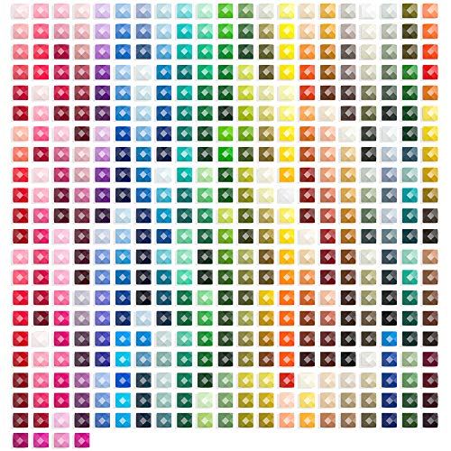 ARTDOT 5D Diamond Painting Zubehör Eckige Steine, 445 Farben, 89000 Stück Daiments Painting (200 Stück pro Pack) von ARTDOT