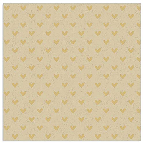 Artebene Organics Servietten Mini Herzen Gold auf Kraftpapier-Optik 20 Stück 33 x 33 cm für Geburtstag, die Kaffeetafel oder Serviettentechnik Papierservietten gepunktet 3-lagig von ARTEBENE