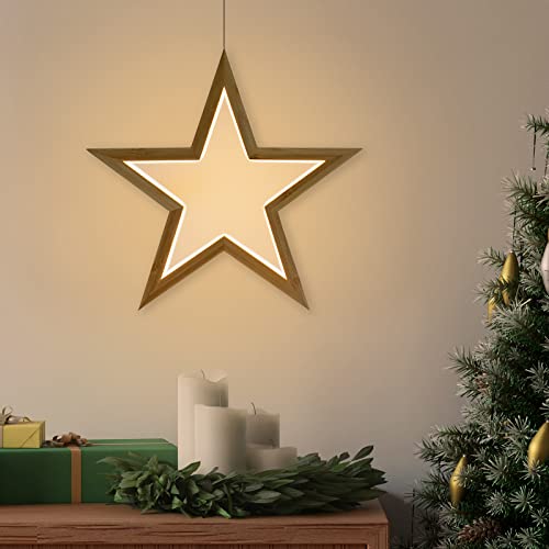 ARTECSIS LED-Stern hängend 33cm Durchmesser I Fensterlicht I Hängelampe I Weihnachtsstern aus Bambus von ARTECSIS