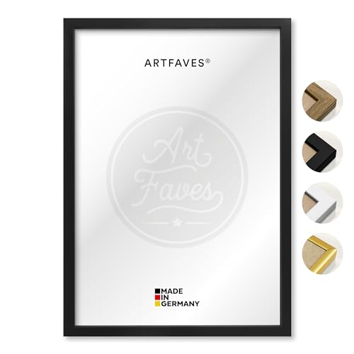 ARTFAVES® Bilderrahmen aus Holz - 13 x 18 cm - SCHWARZ natur - Holz Rahmen, Fotorahmen, Posterrahmen für Collage, mit Schutzfolie von ARTFAVES