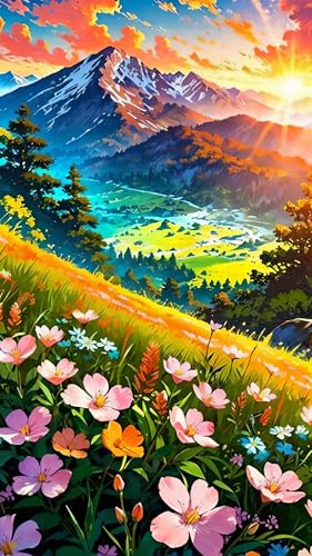 ARTGOTO Diamond Painting Eckige Steine Groß XXL Bilder Erwachsene,40x70cm Landschaft Berge Wald D,5D Diamant Painting Set Viereckige Quadratische Steine mit Zubehör Für Wohnzimmer Dekoration von ARTGOTO