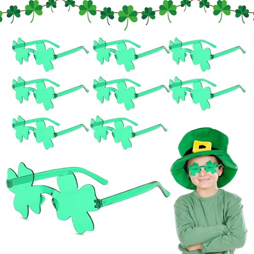 ARTGUTS 8 Stück St. Patricks Day Brille, Irisch Grün Vierblättriges Kleeblatt Brille, Saint Paddy Day Neuheit Zubehör, St. Patrick's Day Party Requisiten, Kostüme und Urlaub Dekorationen, für Männer u von ARTGUTS