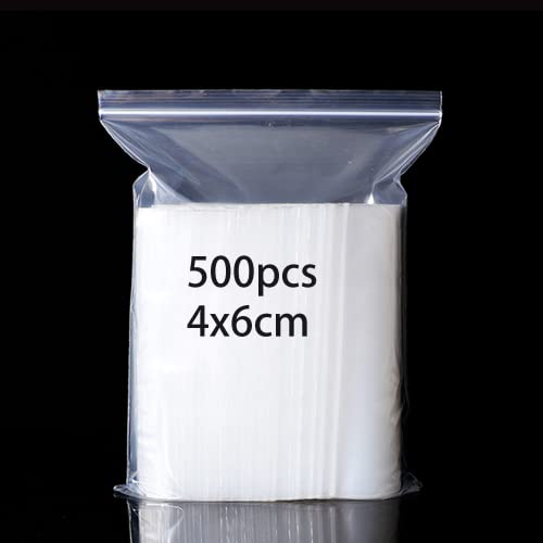 500 Zip Beutel Kleine Plastiktüten Verschluss,WiederverschließBare Ziplock Beutel Klein Druckverschlussbeutel Gefrierbeutel Zipper Polybeutel 4x6cm von ARTHOM