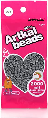 ARTKAL® Mini A Soft 2,6 mm Bügelperlen Beads / 2000 Stück / A34 Dark Gray Steckperlen von ARTKAL