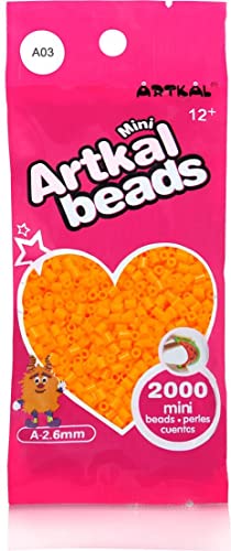 Artkal® MINI A soft 2,6 mm Bügelperlen Beads / 2000 Stück / A03 TANGERINE Steckperlen von ARTKAL