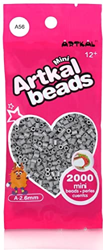 Artkal® MINI A soft 2,6 mm Bügelperlen Beads / 2000 Stück / A56 OSLO GRAY Steckperlen von ARTKAL