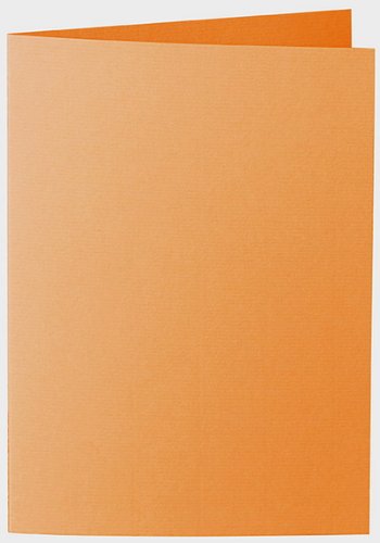 50 Stück - Artoz Serie 1001 Doppelkarten gerippt - Hochdoppelt - DIN A5, 297 x 210mm, hochwertig, orange von ARTOZ