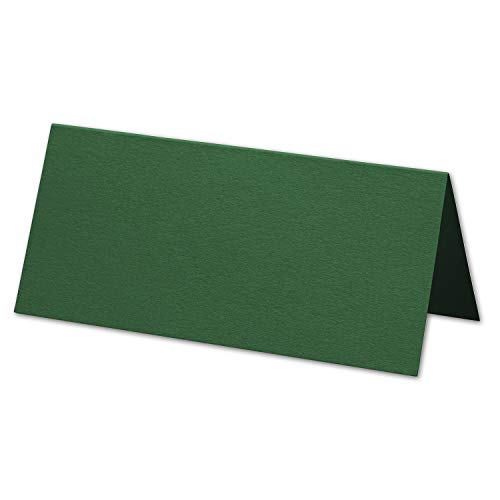 ARTOZ 100x Tischkarten - racing green (Grün) - 45 x 100 mm blanko Platz-Kärtchen - Faltkarten für festliche Tafel - Tischdekoration - 220 g/m² gerippt von ARTOZ