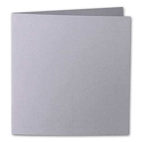 ARTOZ 10x quadratische Faltkarten - Graphit (Grau) - 155 x 155 mm Karten blanko zum Selbstgestalten - 220 g/m² gerippt von ARTOZ