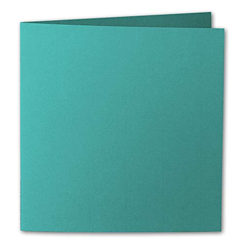 ARTOZ 10x quadratische Faltkarten - Tropical Green (Grün) - 155 x 155 mm Karten blanko zum Selbstgestalten - 220 g/m² gerippt von ARTOZ