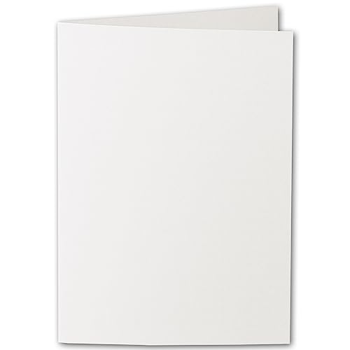 ARTOZ 150x DIN A5 Faltkarten - Ivory-Elfenbein (Creme) gerippt 148 x 210 mm Klappkarten hochdoppelt - Blanko Doppelkarte mit 220 g/m² edle Egoutteur-Rippung von ARTOZ