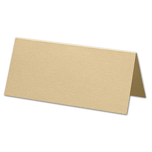 ARTOZ 150x Tischkarten - Baileys (Creme) - 45 x 100 mm blanko Platz-Kärtchen - Faltkarten für festliche Tafel - Tischdekoration - 220 g/m² gerippt von ARTOZ