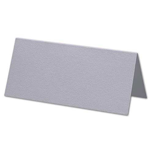 ARTOZ 150x Tischkarten - Graphit (Grau) - 45 x 100 mm blanko Platz-Kärtchen - Faltkarten für festliche Tafel - Tischdekoration - 220 g/m² gerippt von ARTOZ