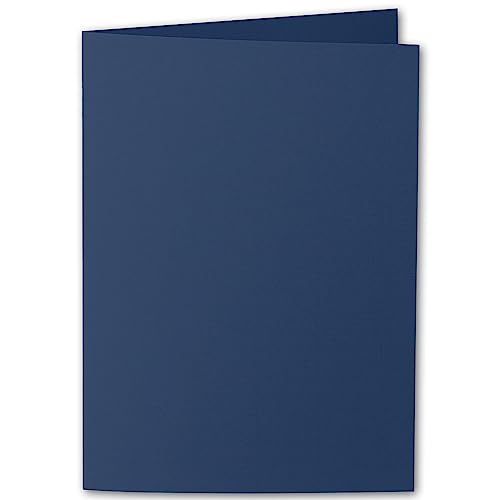 ARTOZ 15x DIN A5 Faltkarten - classic blue (Blau) gerippt 148 x 210 mm Klappkarten hochdoppelt - Blanko Doppelkarte mit 220 g/m² edle Egoutteur-Rippung von ARTOZ