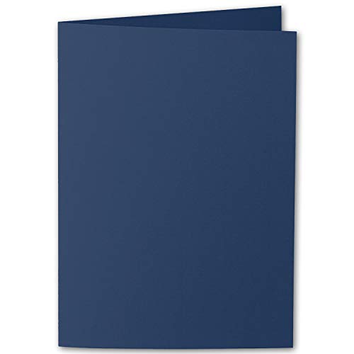 ARTOZ 25x DIN B6 Faltkarten - classic blue (Blau) gerippt 120 x 169 mm Klappkarten blanko - Karten zum selbstgestalten mit 220 g/m² edle Egoutteur-Rippung - Serie 1001 von ARTOZ