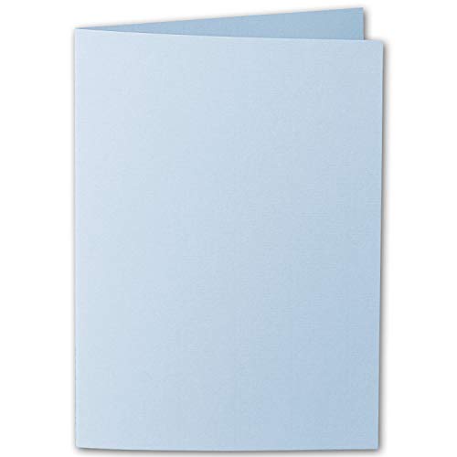 ARTOZ 25x DIN B6 Faltkarten - pastellblau (Blau) gerippt 120 x 169 mm Klappkarten blanko - Karten zum selbstgestalten mit 220 g/m² edle Egoutteur-Rippung - Serie 1001 von ARTOZ