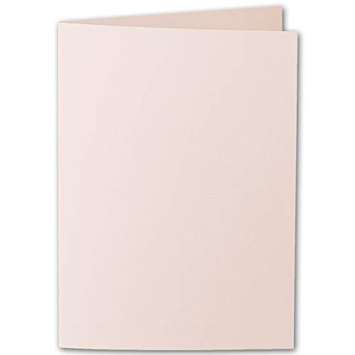 ARTOZ 25x DIN B6 Faltkarten - apricot (Rosa) gerippt 120 x 169 mm Klappkarten blanko - Karten zum selbstgestalten mit 220 g/m² edle Egoutteur-Rippung - Serie 1001 von ARTOZ