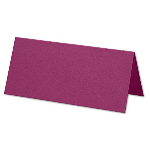 ARTOZ 25x Tischkarten - Purpur-Rot (Rot) - 45 x 100 mm blanko Platz-Kärtchen - Faltkarten für festliche Tafel - Tischdekoration - 220 g/m² gerippt von ARTOZ