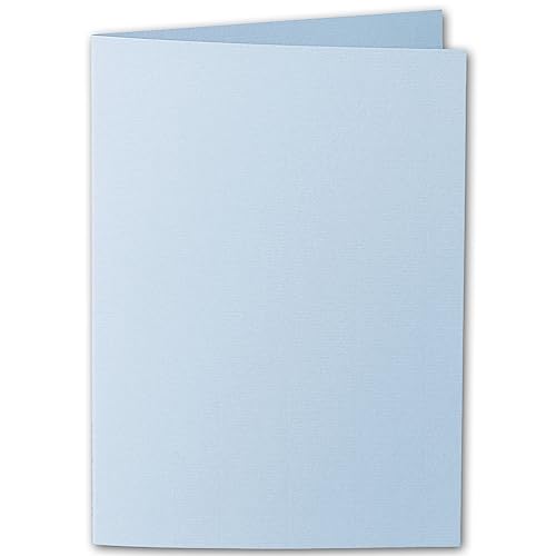 ARTOZ 300x DIN A5 Faltkarten - Pastellblau (Blau) gerippt 148 x 210 mm Klappkarten hochdoppelt - Blanko Doppelkarte mit 220 g/m² edle Egoutteur-Rippung von ARTOZ