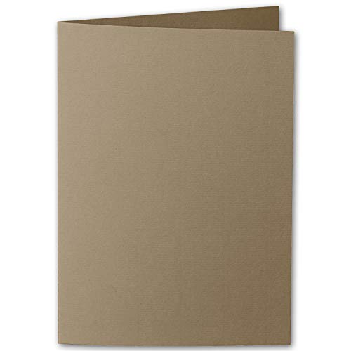 ARTOZ 50x DIN A6 Faltkarten - Taupe (Braun) - 105 x 148 mm Karten blanko zum selbstgestalten - 220 g/m² gerippt von ARTOZ